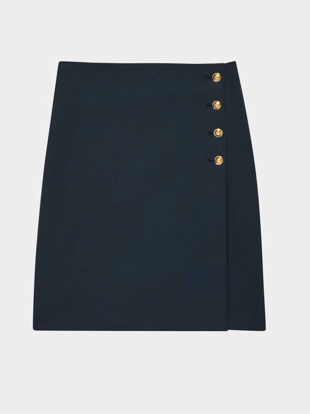 Aritzia Babaton Advent Skirt Size 2 Eversential Navy Gold Button Pencil Skirt